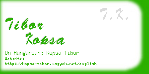 tibor kopsa business card